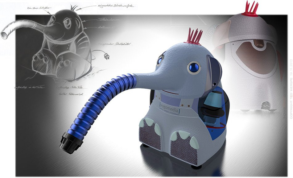 Creo Parametric Produkt Design Elefanten Kinder Staubsauger